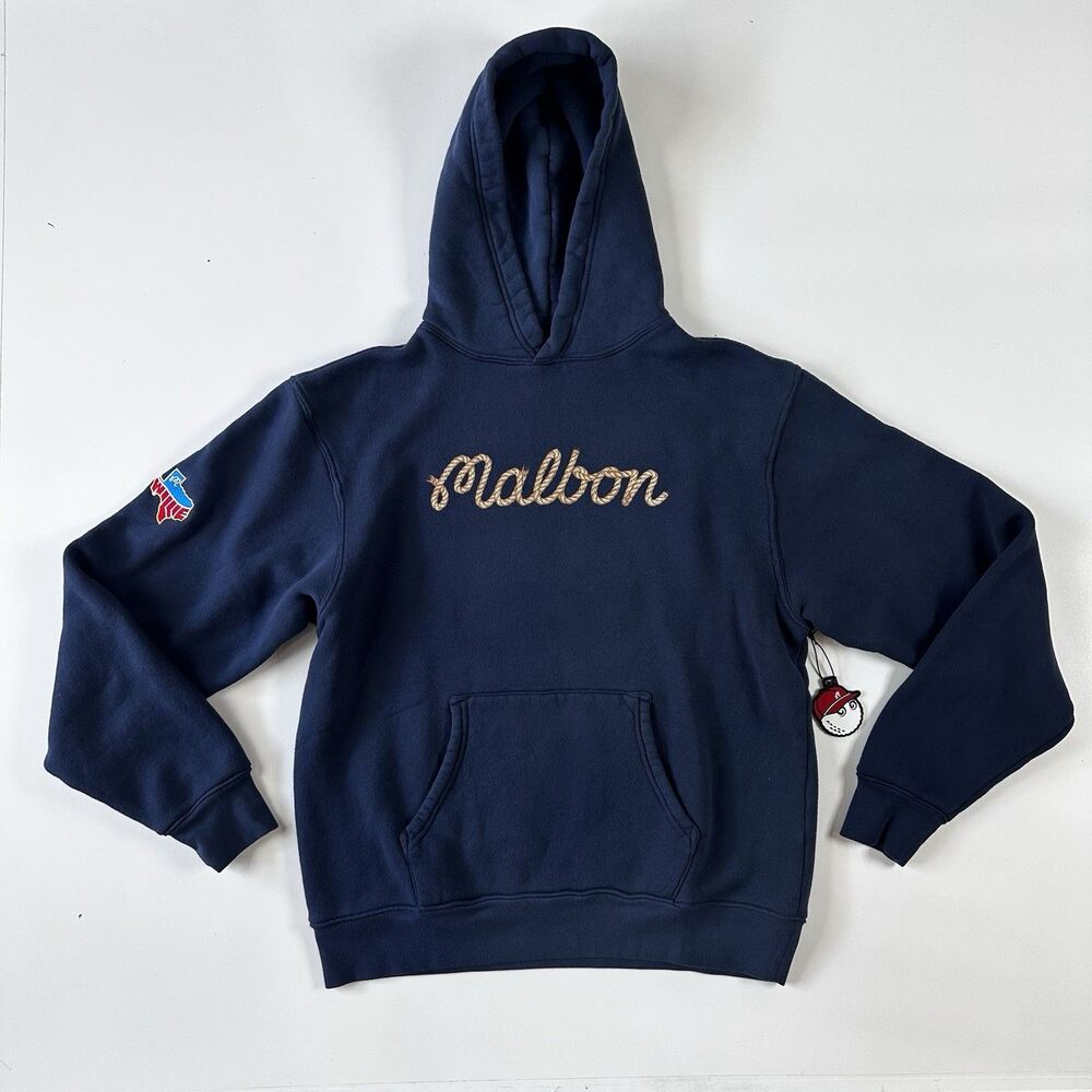 NEW Malbon x Willie Nelson Bucket Hoodie Navy Men's Size Small OVERSIZED